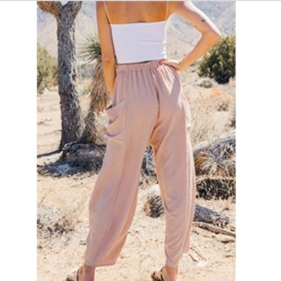 Shop_Fig Pants - New Wide Leg Pocketed Harem Band Pants /  Jogger Casual Jeans Drawstring…